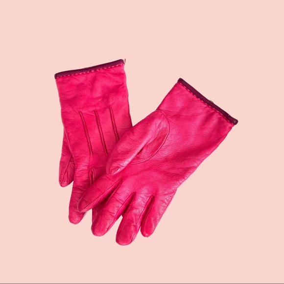 💛2 for $25💛 Pink Leather Gloves - Picture 2 of 2